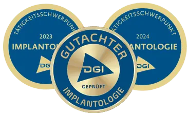Zahnarzt München, Implantologie Siegel Siegel der DGI von Herrn Dr. Martin Butz, M.Sc